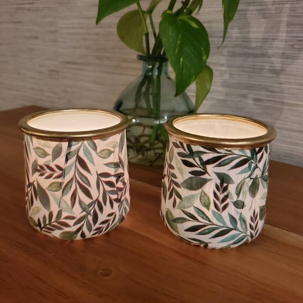 Oui Jar Seasonal Spring Candle Votives Holder Cup Trinket Coin Jar